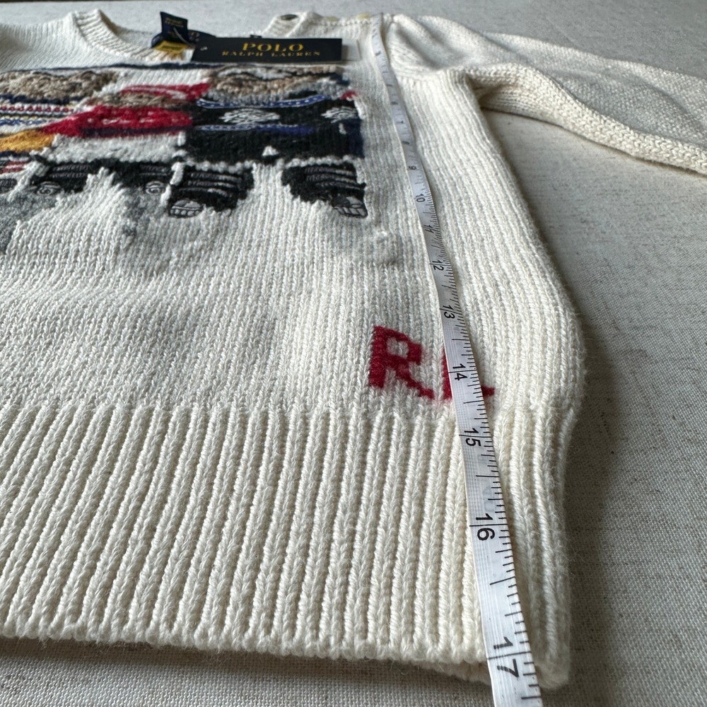 NWT Polo Ralph Lauren Girls Polo Bear Ski Lift Knit Sweater Cream 6X - Picture 13 of 14